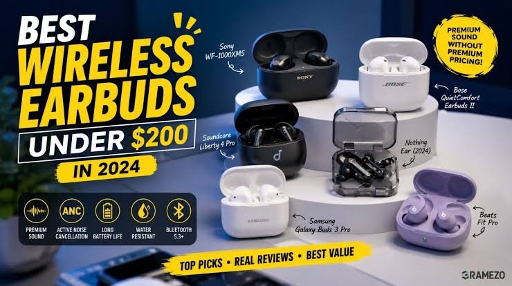 best wireless earbuds under 200 dollars 2024